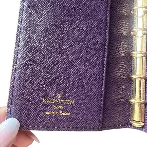LOUIS VUITTON EPI LEATHER AGENDA – YELLOW W/ PURPLE INTERIOR - Picture 9 of 11